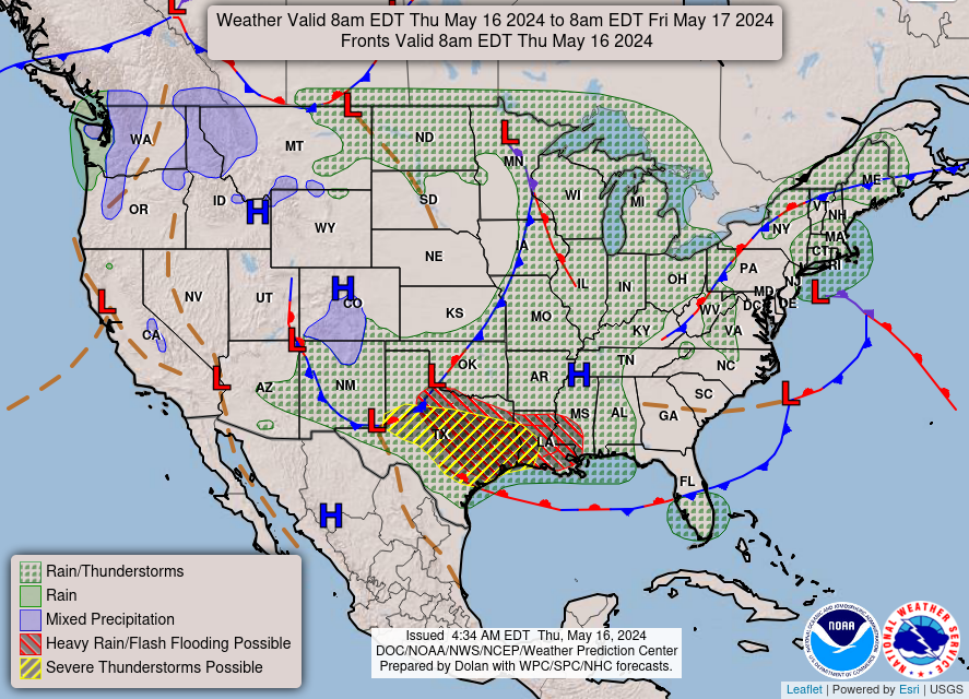 NOAA Day 1 National Forcast Map