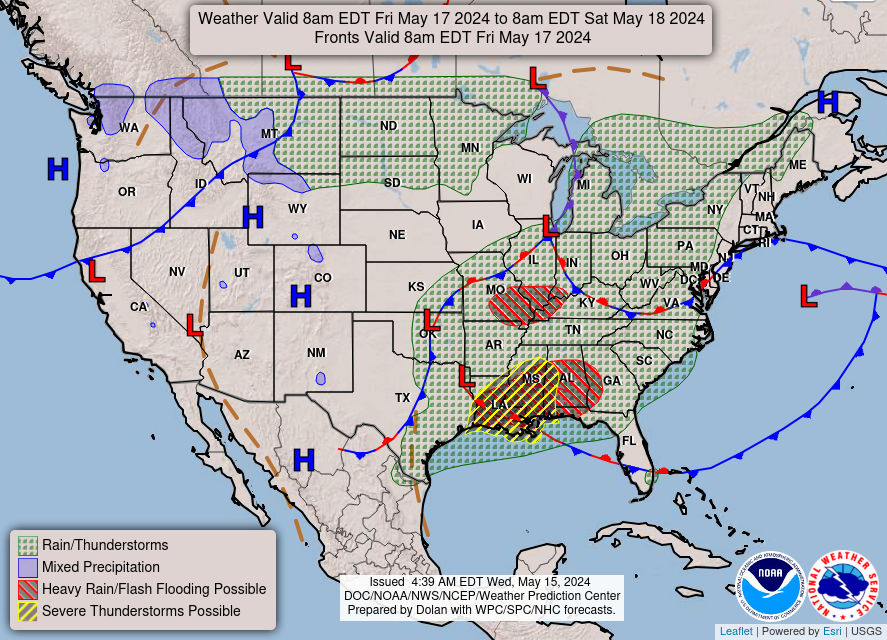 NOAA Day 3 National Forcast Map