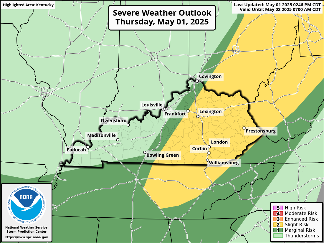 SPC Day 1 Outlook For Kentucky