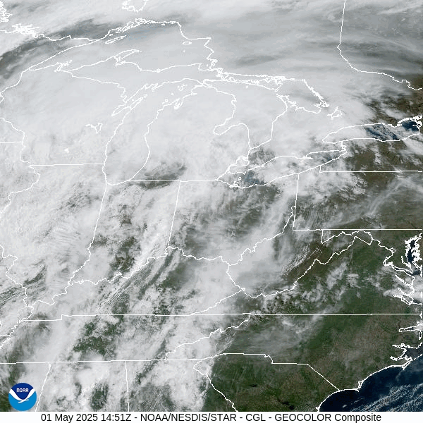 Regional GOES 16 IR Band 15 - Great Lakes Region Loop
